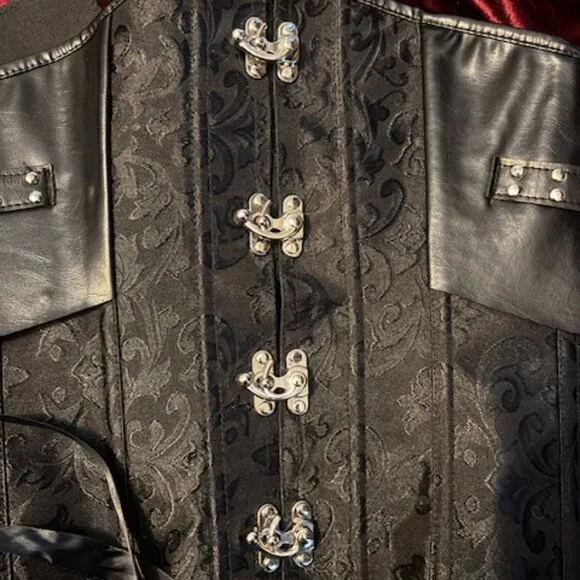 Long layered 2 tiered skirt and black corset Edwardian Ball